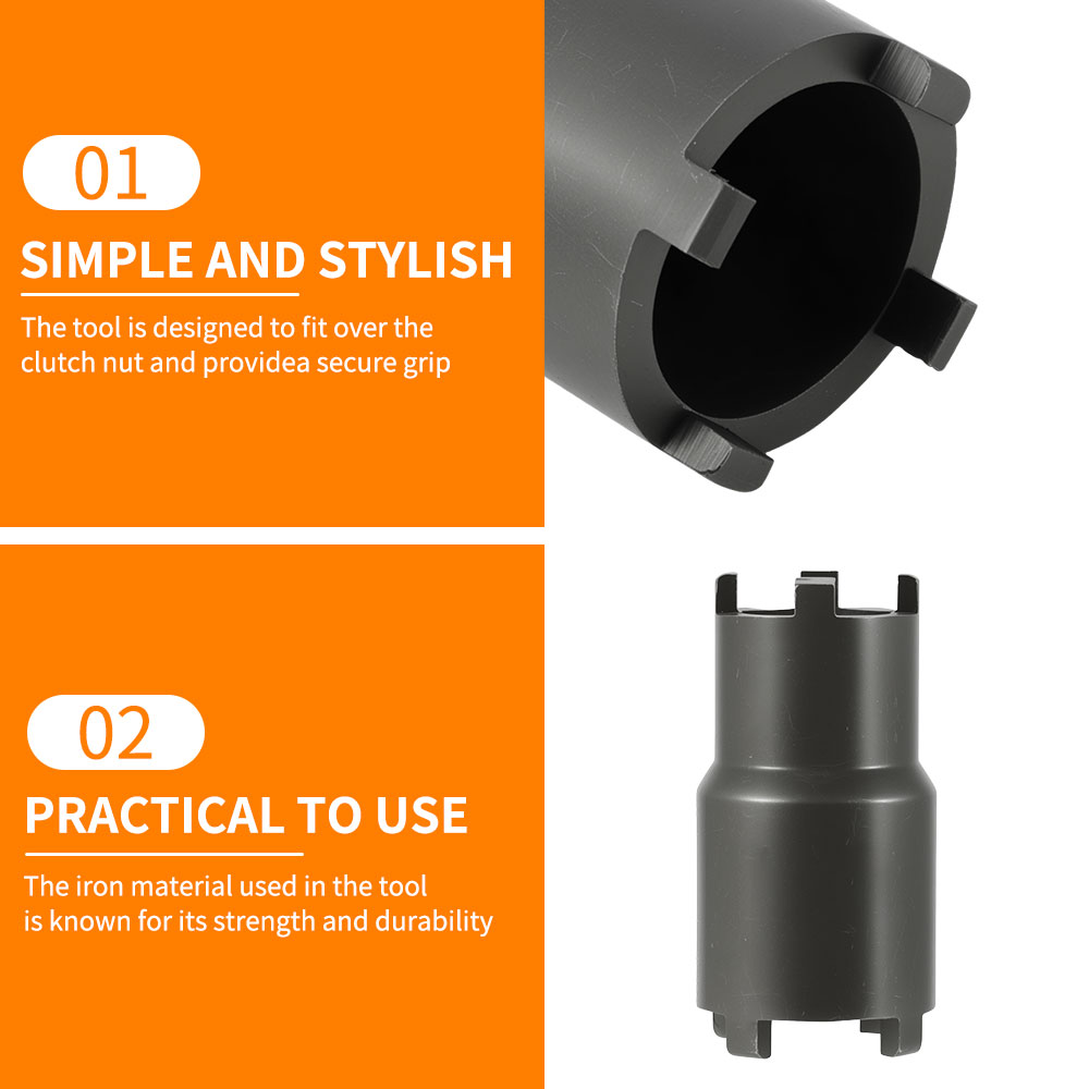 Gereedschap voor het verwijderen van motorfietsen, zwarte tweekoppige koppelingsborgmoersleutel, moto-reparatiegereedschap voor KTM Yamaha HONDA Suzuki Kawasaki