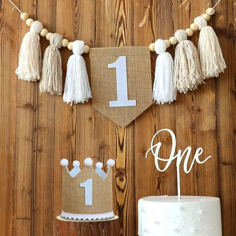 Pancarta para silla alta de 1er cumpleaños, decoración bohemia para el hogar para niña, niño, decoración para habitación de bebé, cartel para guardería, decoración para primera fiesta de cumpleaños