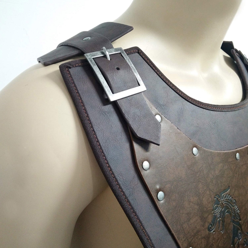 2023 neue Herren Wikinger Pu Leder Brust Rüstungen Ritter Leder Körper Rüstungen mittelalter liche Rüstungen Cosplay Jerkins Mantel Halloween