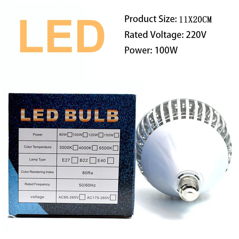 1pc 11x20CM Super Power E27 Led-lampe Leuchte Garage Licht 220V Für Haus Für hause Beleuchtung 100W Hohe Helligkeit Lampen