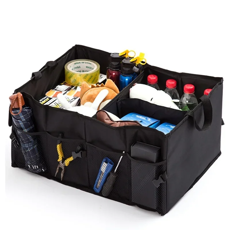ความจุขนาดใหญ่กล่องเก็บรถ Trunk Organizer เป็นมิตรกับสิ่งแวดล้อม Super ทนทานพับเก็บสินค้าเครื่องมือรถบรรทุกอัตโนมัติ Trunk กล่อง