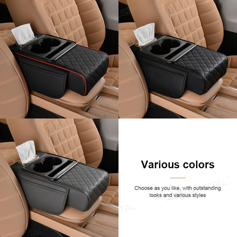 SEAMETAL Auto Armlehne Verlängerung Kissen Multifunktionale 7,5 CM Verdicken Mittelkonsole Box Kissen Ellenbogen Unterstützung Pad Auto Organizer