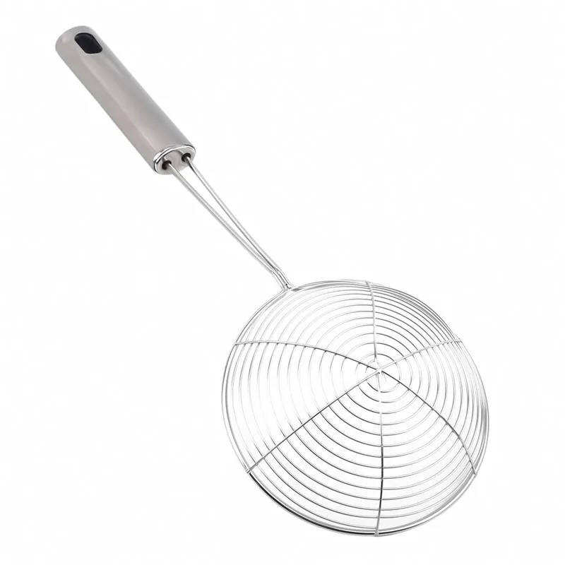 รูปไข่ Skimmer สแตนเลสกรองตาข่ายหม้อน้ํามันกรองอาหารเครื่องครัว Colander ทอดกรองครัวกรองเบเกอรี่เครื่องมือทําอาหาร