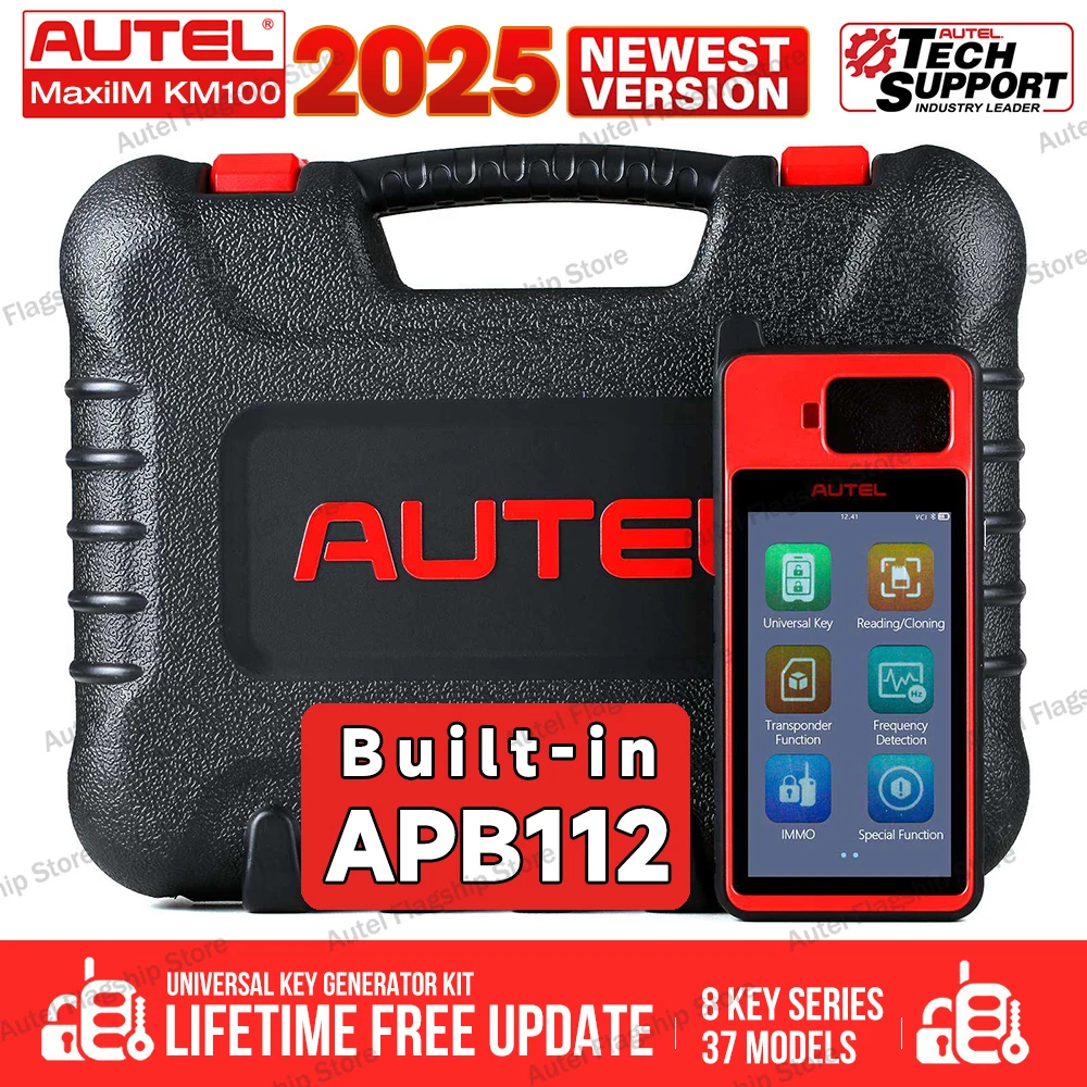 Autel MaxiIM KM100 Programator Kluczyków Samochodowych Narzędzie do Programowania Immobilizera 2 SZT. Autel IKEY do Generowania Kluczy z Lat 60. OBD IMMO Nauka Kluczy w 99% Samochodów