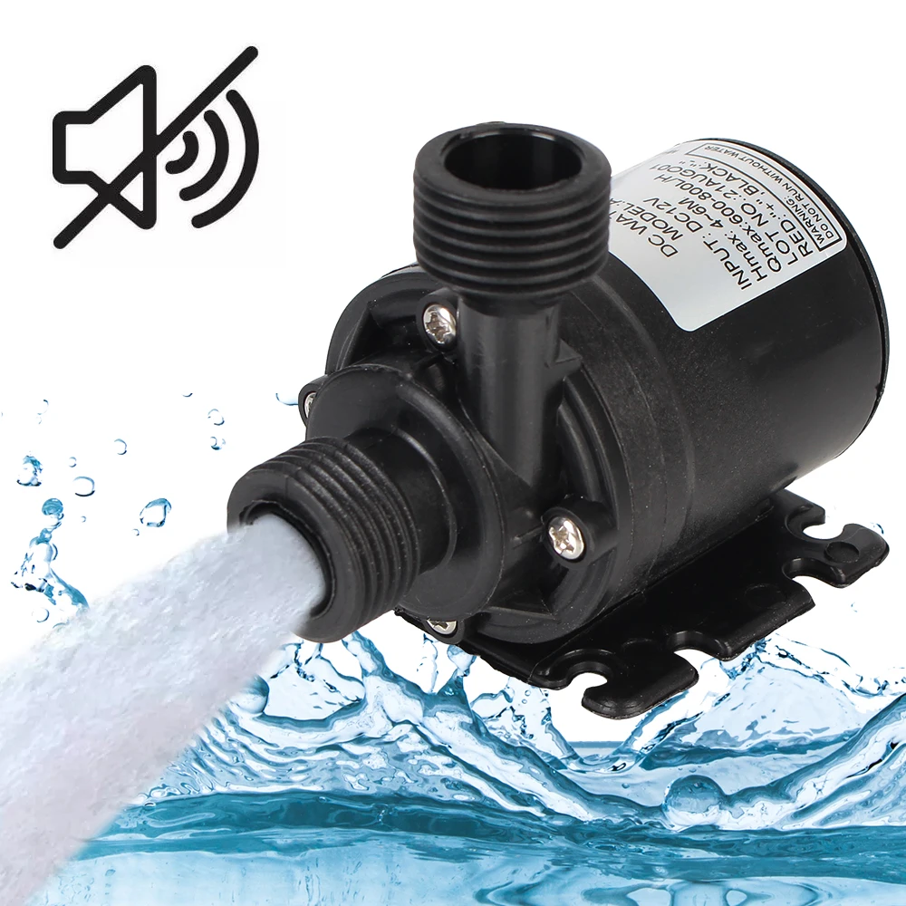 Dc 12v 800l/h 5m para sistema de refrigeração fontes aquecedor ultra-silencioso jardim mini portátil motor sem escova bomba de água submersível