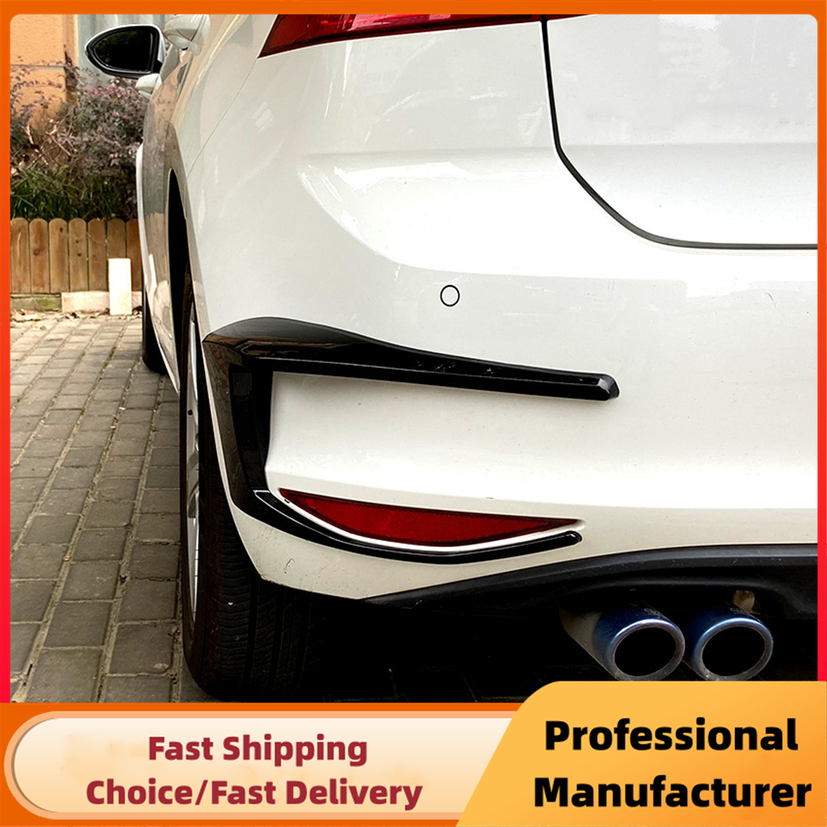 1 ペアリアバンパースプリッターカナード Vw ゴルフ 7 7.5 MK7 MK7.5 GTI R GTD R400 2012-2020 リアテールランプスポイラーブレーキランプトリム