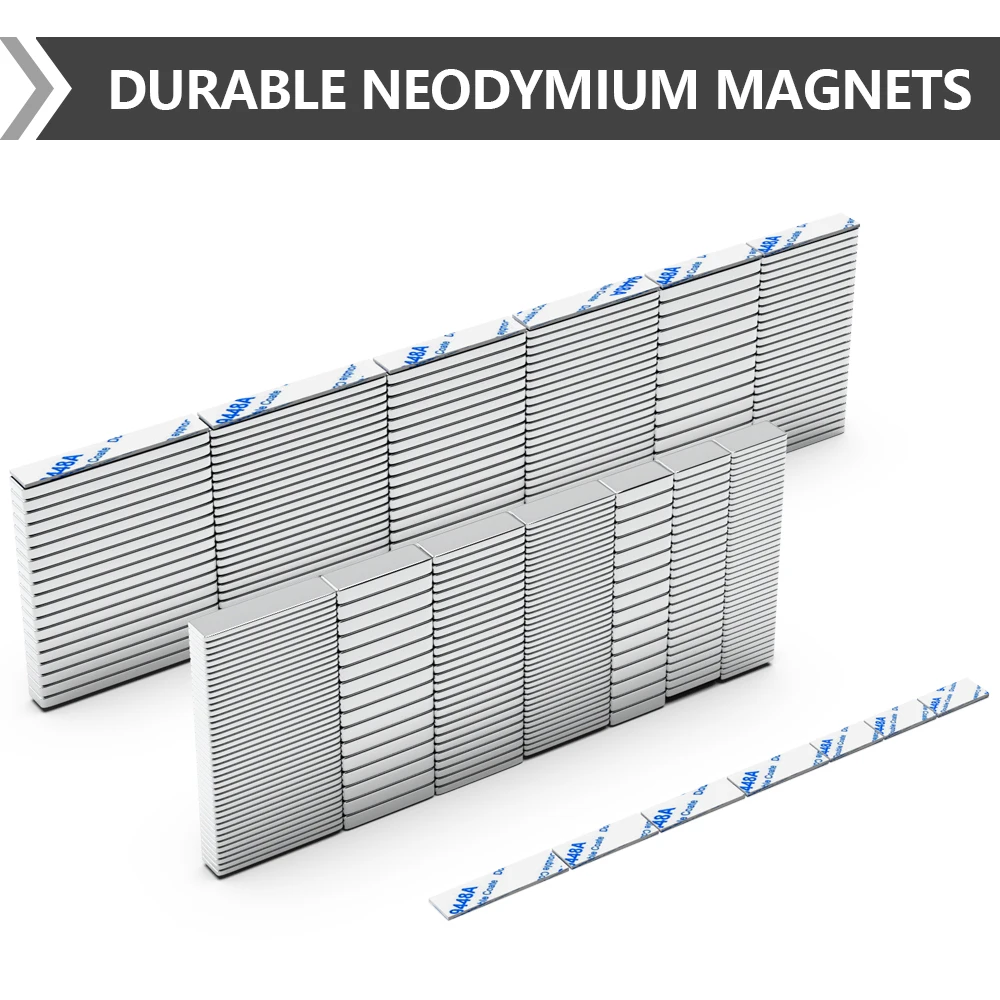 Super Strong Block Magnets With Double-sided Adhesive Sheet Powerful Magnets for Fridge, DIY, Craft, and Office Magnets