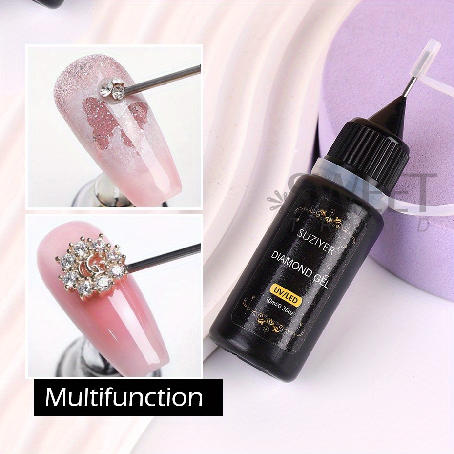 10ml Klej samoprzylepny do paznokci z kryształkami do dekoracji 3D DIY Super mocne zdobienia paznokci Kryształowe klejnoty Biżuteria Żel do uszczelniania krawędzi
