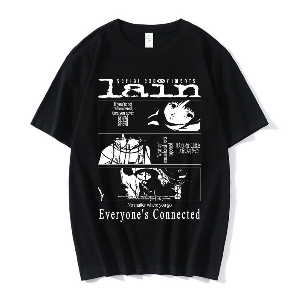 アニメシリアル実験レイン Tシャツ男性女性グラフィック Tシャツユニセックス岩倉マンガガールサイ​​エンスフィクション半袖 Tシャツユニセックストップス