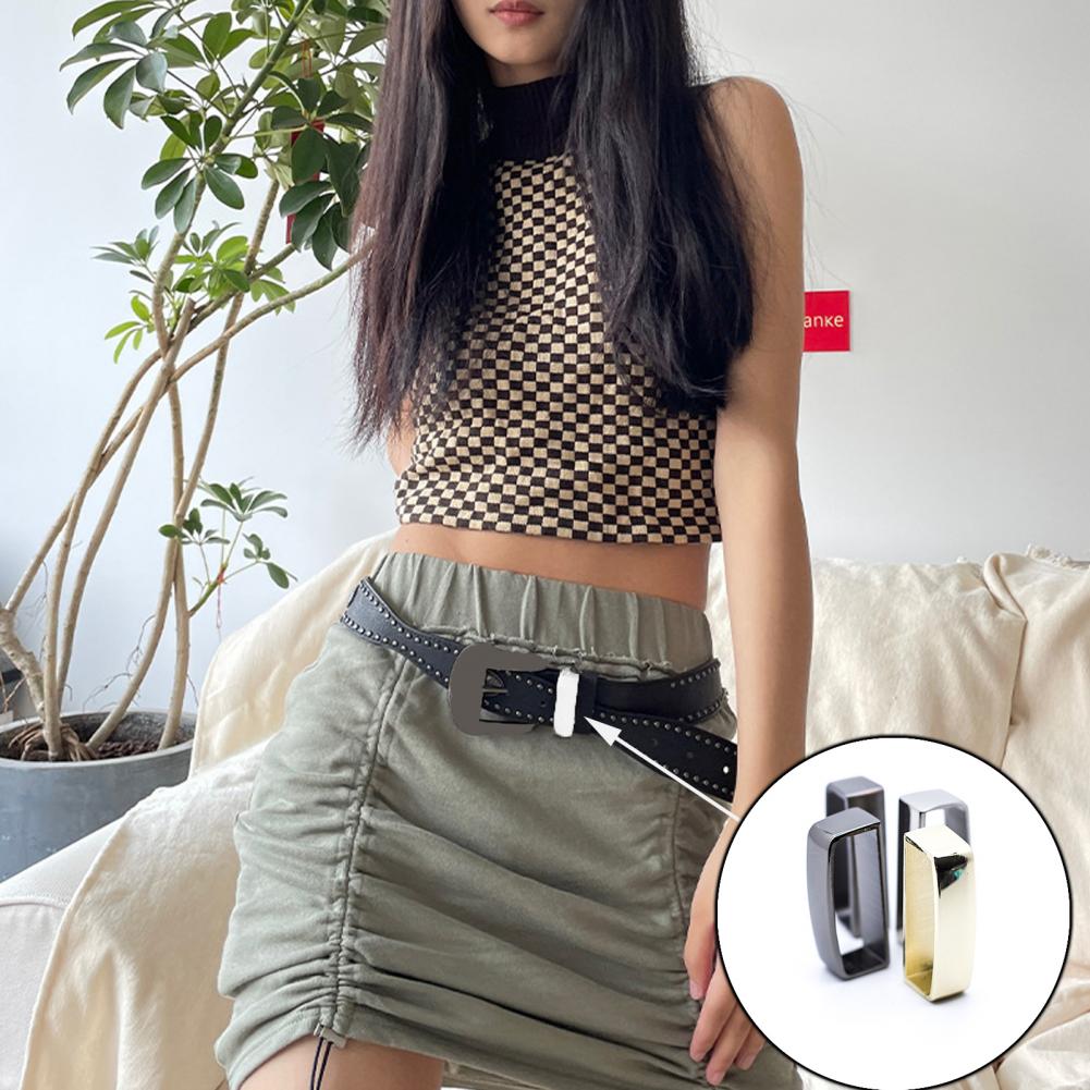 35/40mm Metal Belt Keeper D Shape Belt Strap Ring Buckle Faux Leather Craft Bag Strap Belt Replacement Buckle Belts Accessories