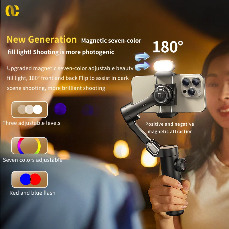 AOCHUAN Smart XE 3-Achsen-Handheld-Gimbal-Stabilisator für Smartphone iPhone Android Face Tracking Tiktok Vlog Live-Streaming