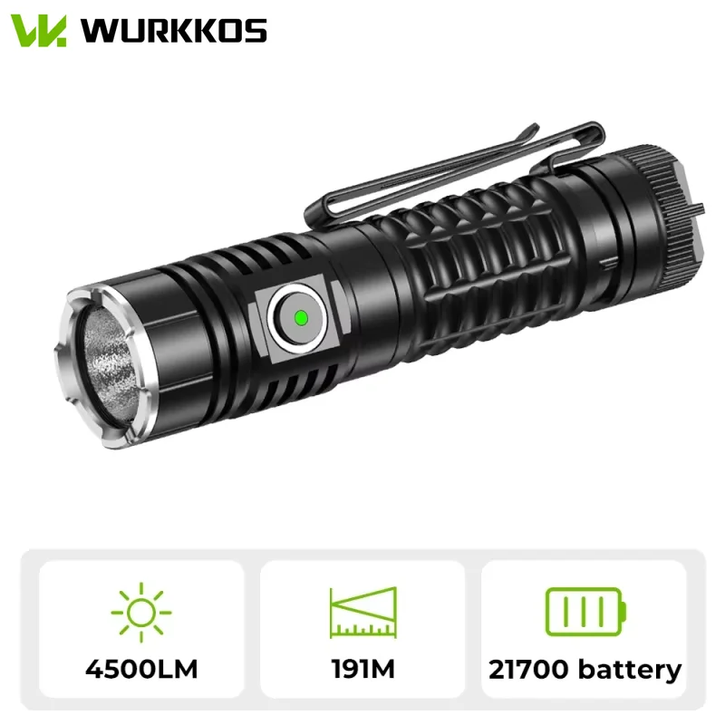 Wurkkos TS22 Sạc 21700 Đèn LED XHP70.2 Mạnh Max 4500LM IP68 Có Nam Châm Đuôi & Ngược Sạc Cho Đi Bộ Đường Dài