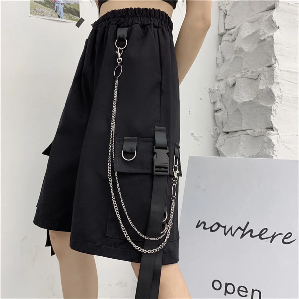 Loose Cargo Shorts Women Large Pocket Harajuku Japan Shorts Girl Couple Korean Ulzzang Trendy Street Summer Hip Hop Shorts Girl
