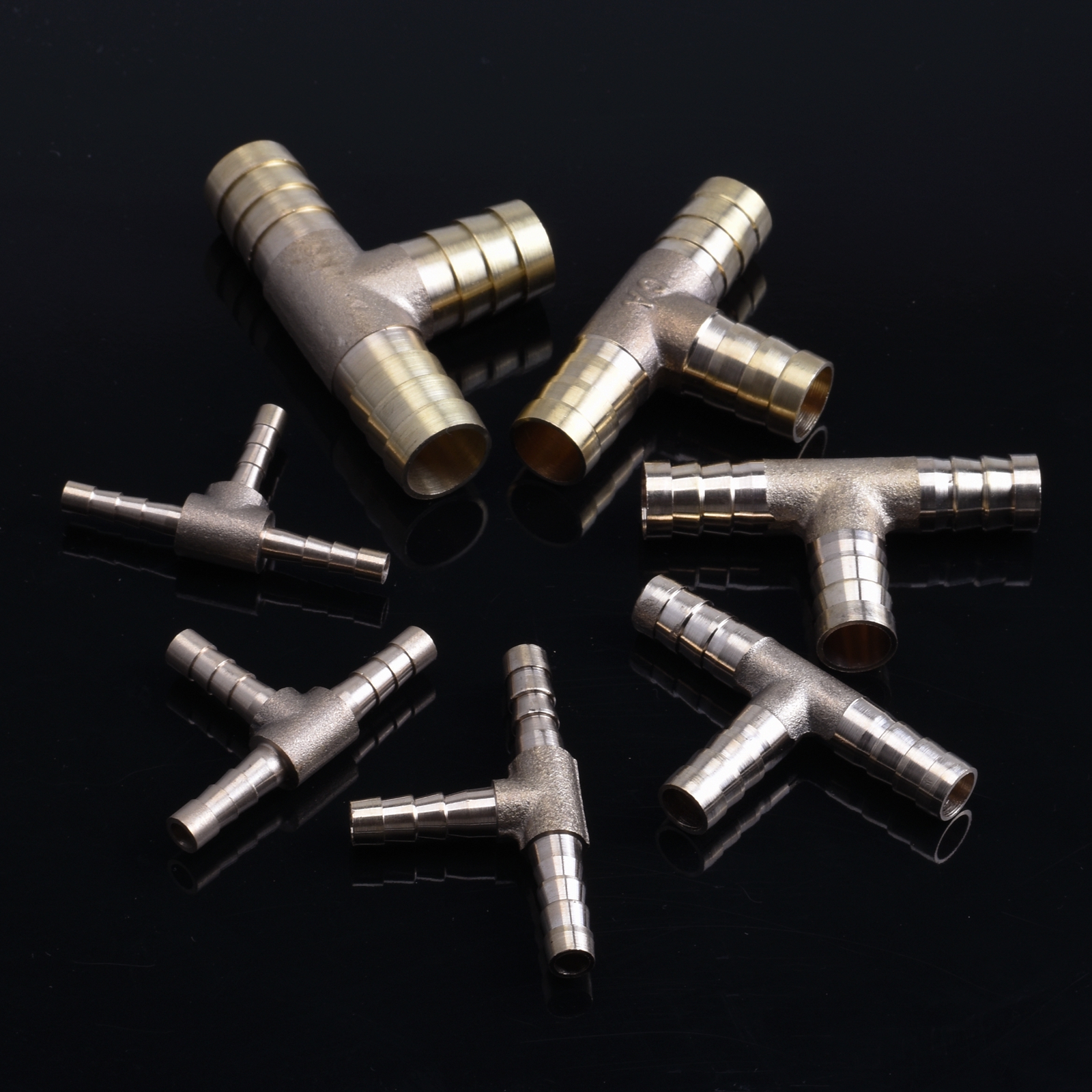 Messing Spleiß rohr verschraubung T-Form T-Schlauch Widerhaken 4 6 8 10 12 16mm Kupfer Stacheldraht verbinder Verbindung Luft Wasser Öl kupplung Adapter
