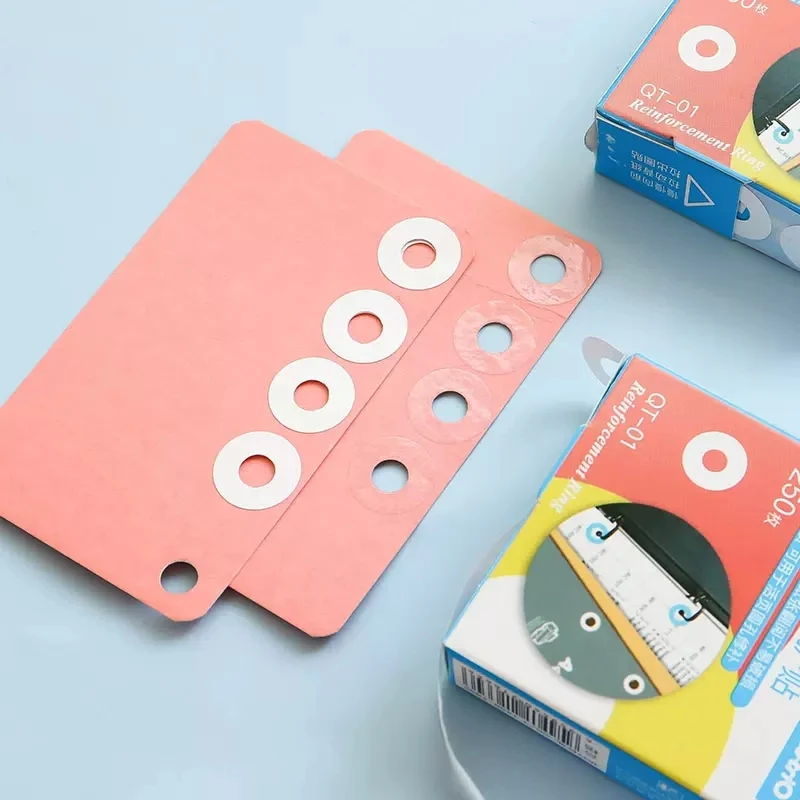 Hole Punch Protector ป้ายสติกเกอร์กระดาษหลวมรูเสริมป้ายสติกเกอร์รอบ Self Adhesive Binding กระดาษสติกเกอร์