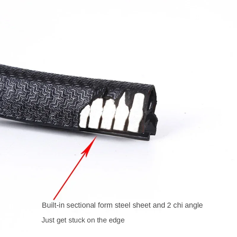 1/3/5/10M U-vormige Afdichtstrip Rubberen Rand Rvs Protectio Deur Auto stofdicht Veiligheid Ijzeren Plaat Rand Bescherming