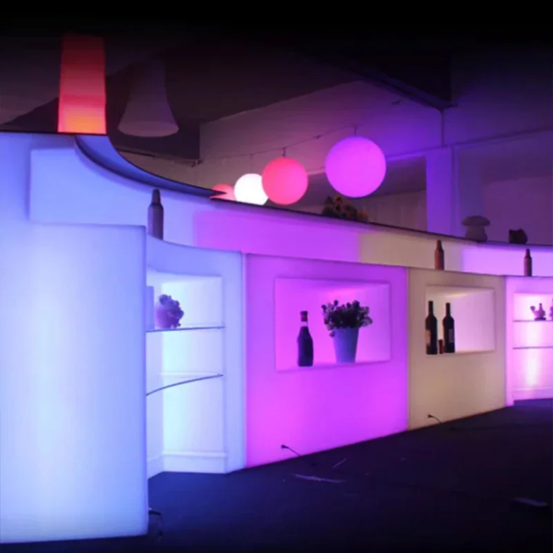 LED-Stehtisch, große Esstische, Küchenmöbel, stehend, Kuchen, Außenbereich, Raumdekoration, Buffet, hoch, cool, klein, hell, Theke, Party
