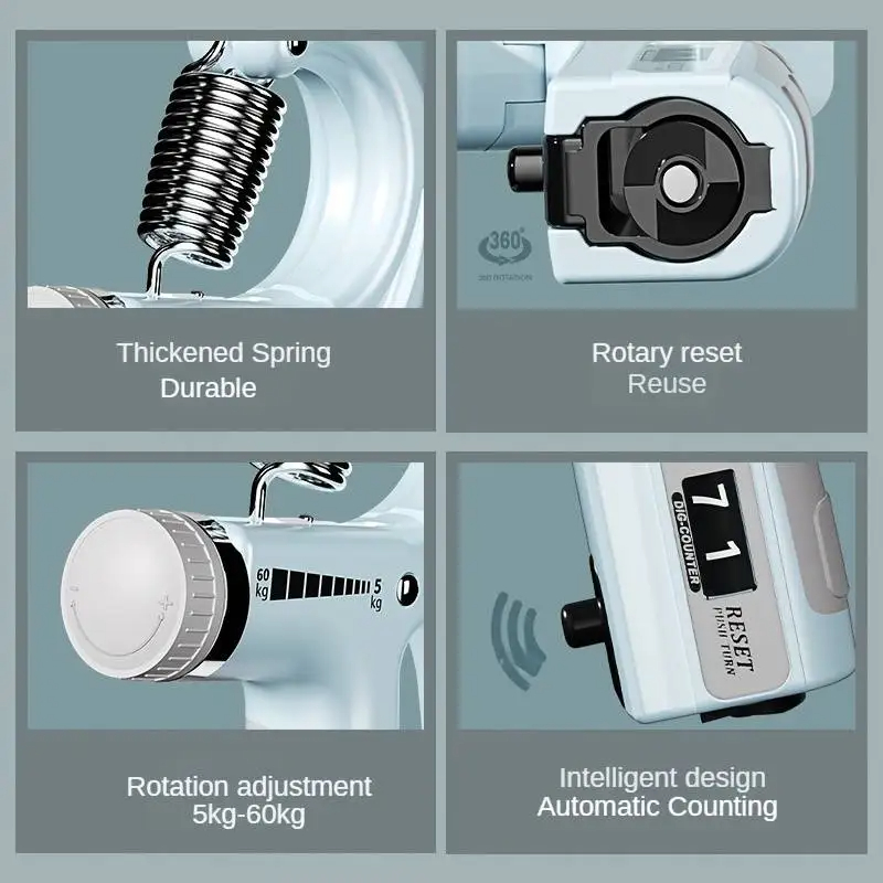 5–60 kg verstellbarer Handgriff-Stärkungsgerät, Handgriff-Trainer mit Gegen-, Handgelenk- und Unterarm- und Handtrainer für den Muskelaufbau