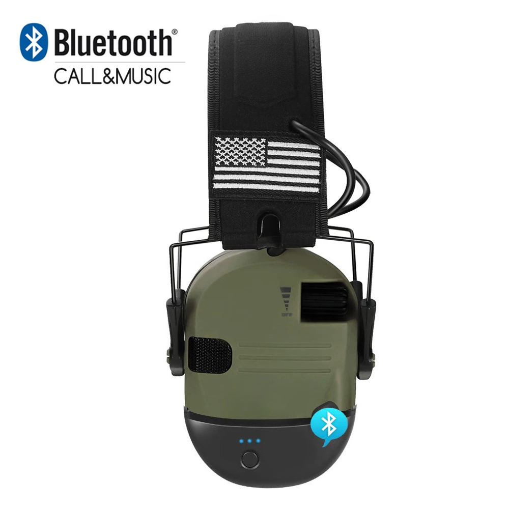 Тактическая электронная противошумная гарнитура для стрельбы с Bluetooth, охотничьи наушники, гарнитура для защиты слуха для звонков без рук