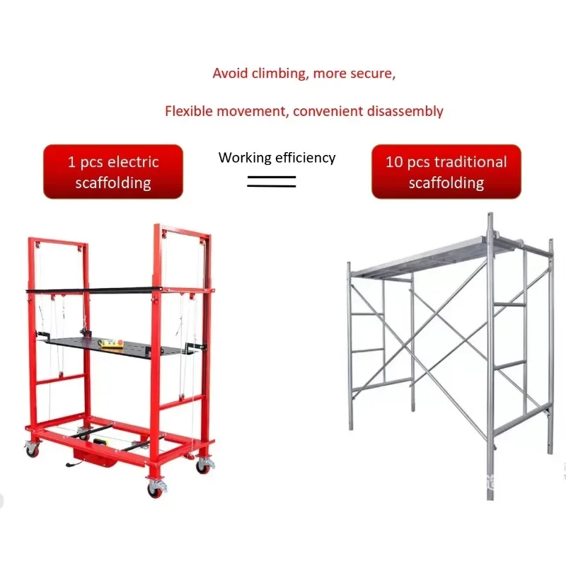 2M 4M 5M 10M Electric Scaffolding Customizable Foldable Lifting Platform For Warehouse Home Renovation Construction