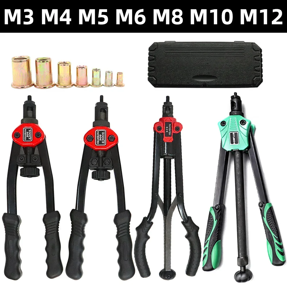 Herramienta de pistola para tuercas de remache, remache Manual roscado a mano para máquina de instalación rápida métrica M3 M4 M5 M6 M8 M10 M12