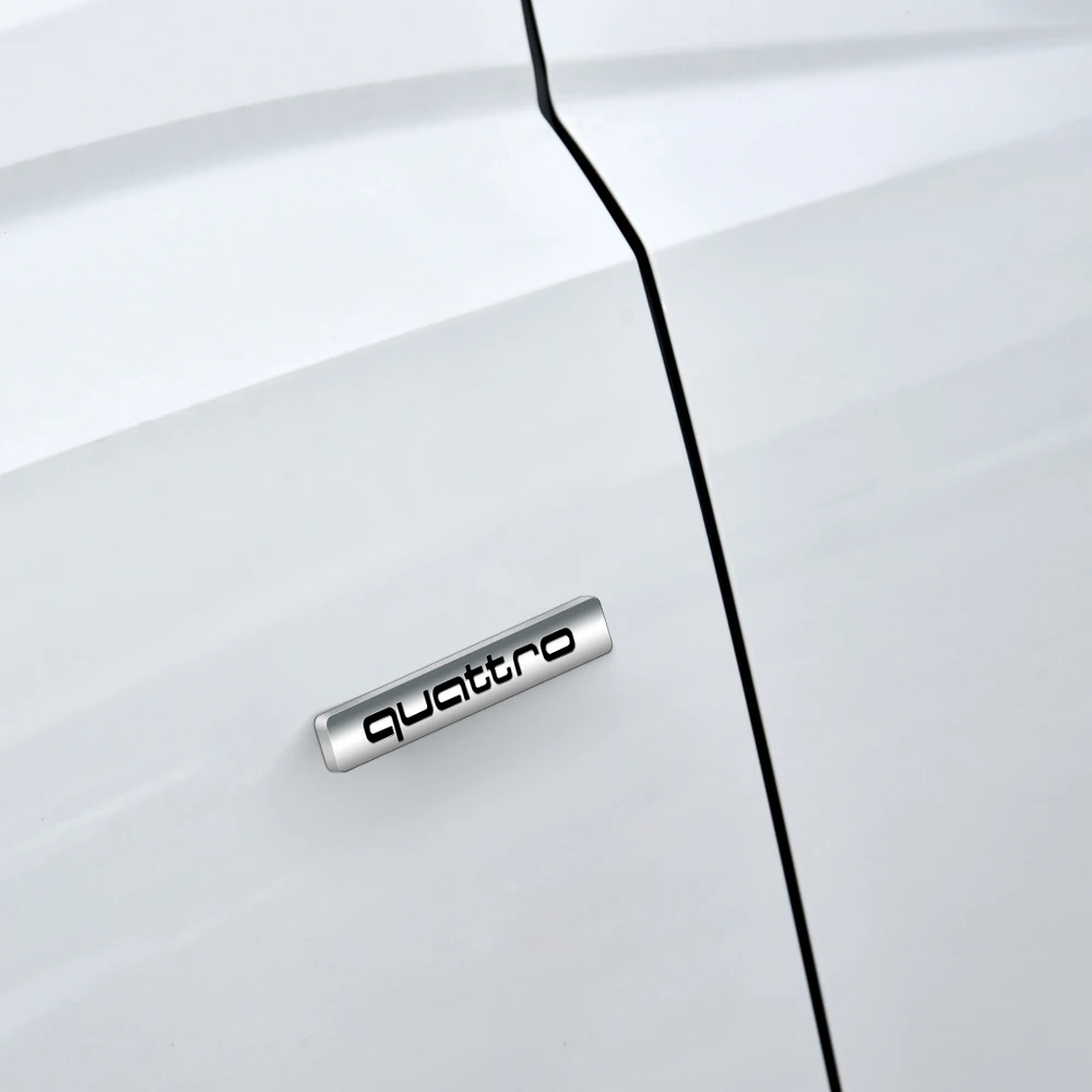 3D ABS QUATTRO Emblem Car Decoration Sticker Auto Accessories for Audi A4 B8 B6 B9 B7 A3 8P 8V 8L A6 C7 C6 C5 Q5 A5 Q7 A1 Q3 A7