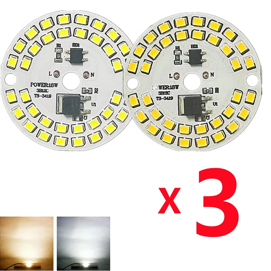 3 шт. AC220V светодиодный чип для лампы 5 Вт 7 Вт 9 Вт 12 Вт 15 Вт 18 Вт SMD 2835 светодиодные круглые лампы чипы световые бусины освещение прожектор лампы чип