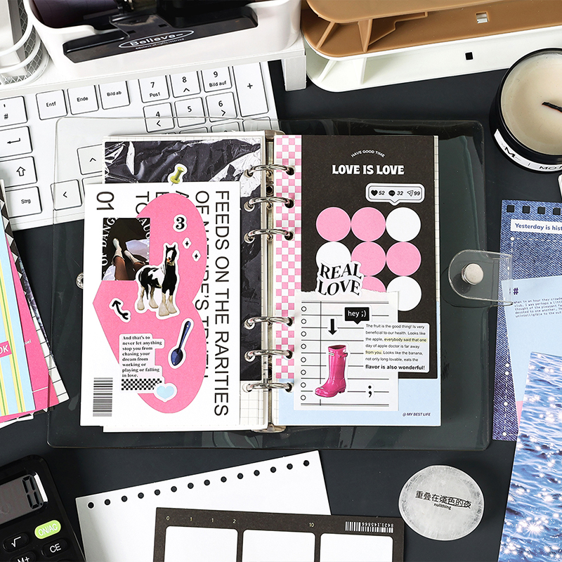 30 Uds. De Material de Collage Ins, papel DIY, decoración de tarjetas, sesión fotográfica de ídolo, álbum de recortes, diario, papel de fondo, papelería Kawaii