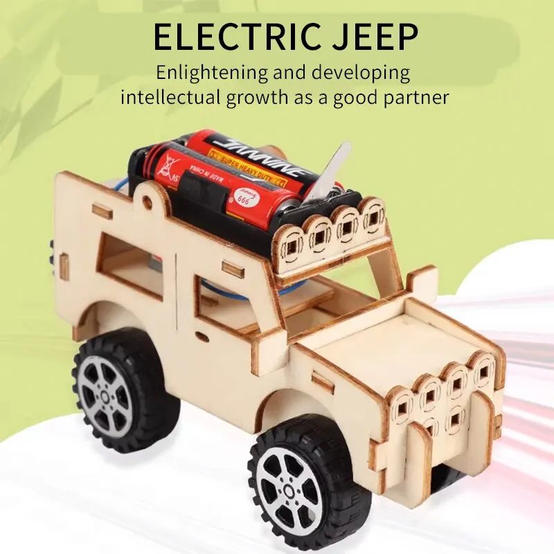 Innovative Technologie kleine Produktion Jeep elektrische Spielzeug Student wissenschaft liches Experiment handgemachte DIY-Modell