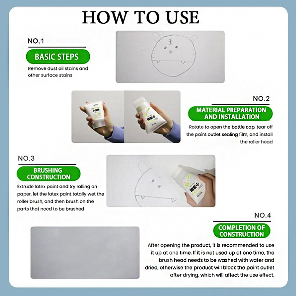 100g Witte Muur Reparatie Pasta Roller DIY Patchen Muur Latex Verf Gipsplaten Repaint Borstel Verwijderen Vlekken Graffiti Woonaccessoires