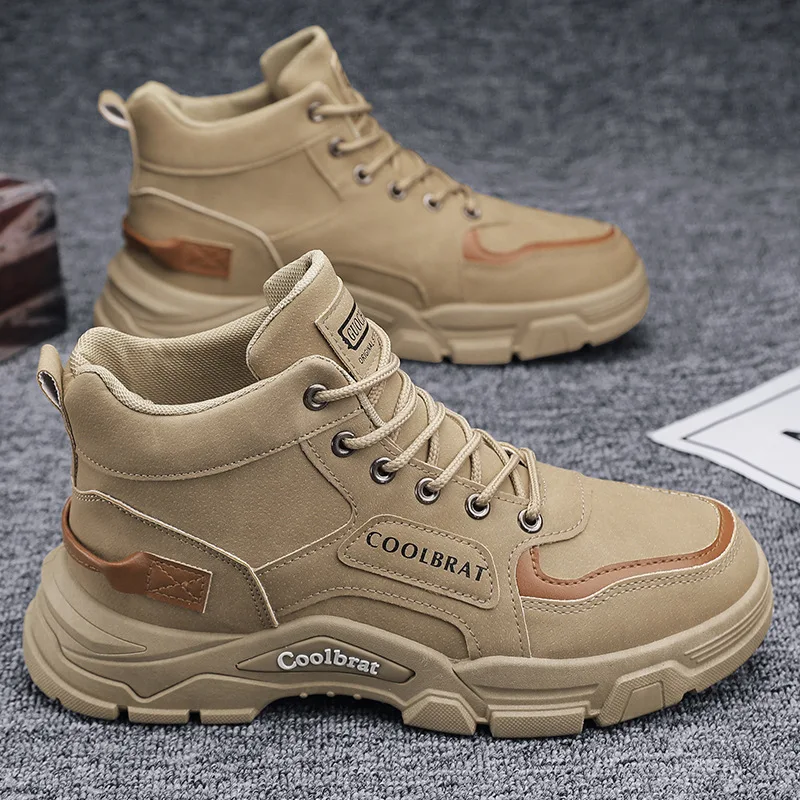 2024 botas masculinas sapatos casuais inverno designer de couro luxo tornozelo botas plataforma sapatos de segurança trabalho tênis botas para hombre