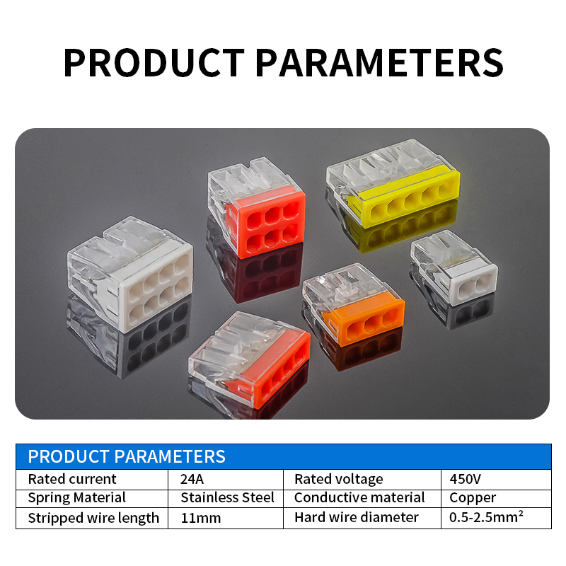 JINH 100 Uds CMK 20 Mini conectores de cable rápidos 2/3/4/5/6/8 puertos bloque de terminales duro inoxidable fácil eléctrico empuje rápido