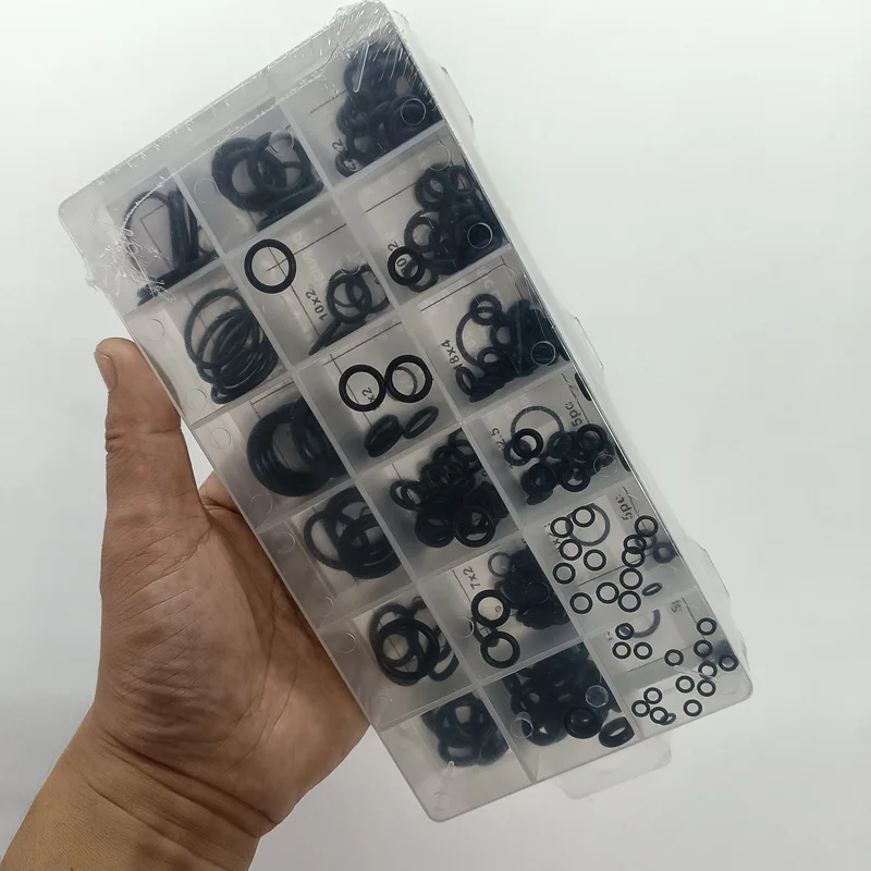 Set di guarnizioni O-ring in gomma Guarnizioni Elastici in nitrile Kit di riparazione O-ring ad alta pressione Anello elastico di tenuta O Anelli in gomma