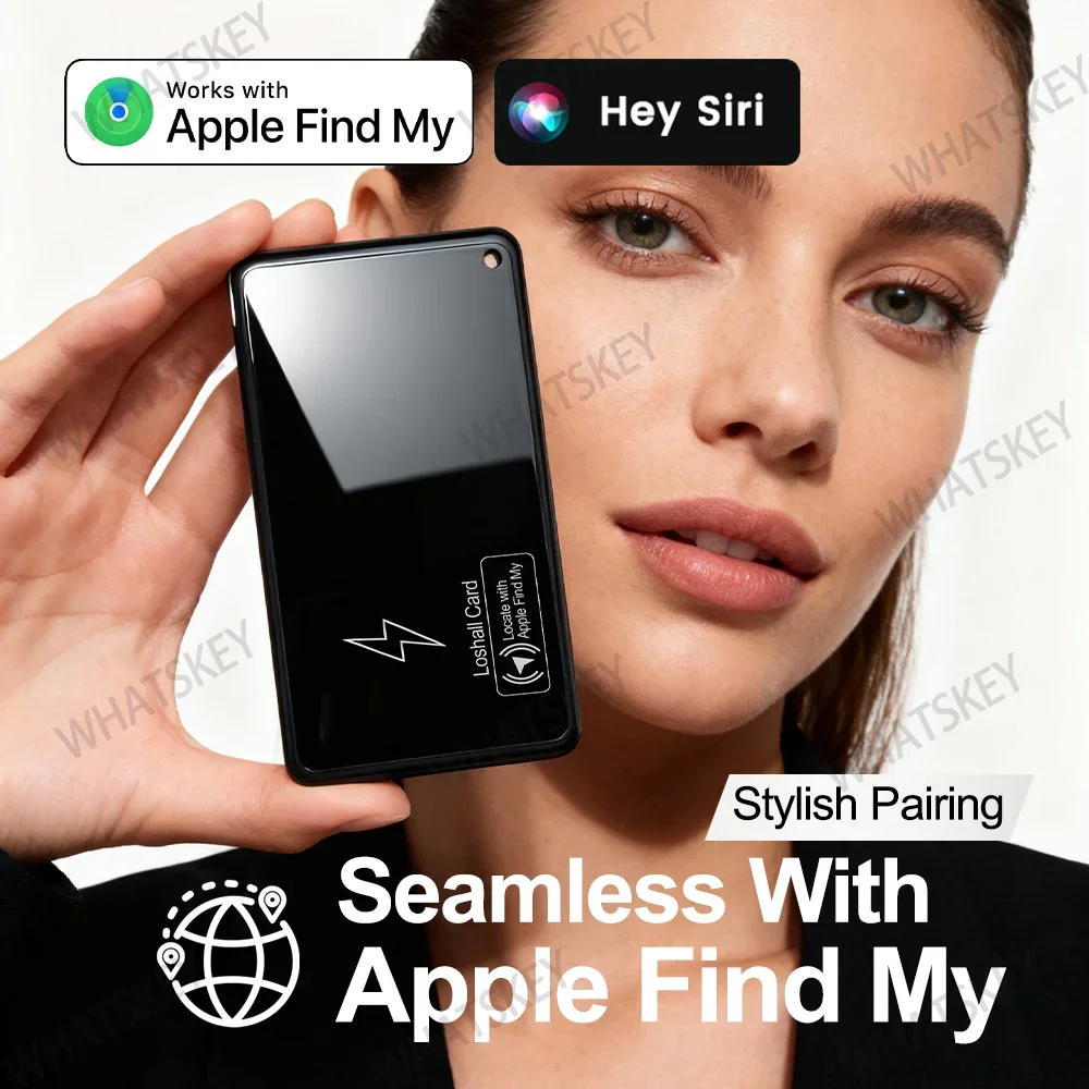 Material acrílico superfície espelhada suave carteira portátil cartão anti perdido posicionamento global gps itag para ios iphone encontrar meu dispositivo