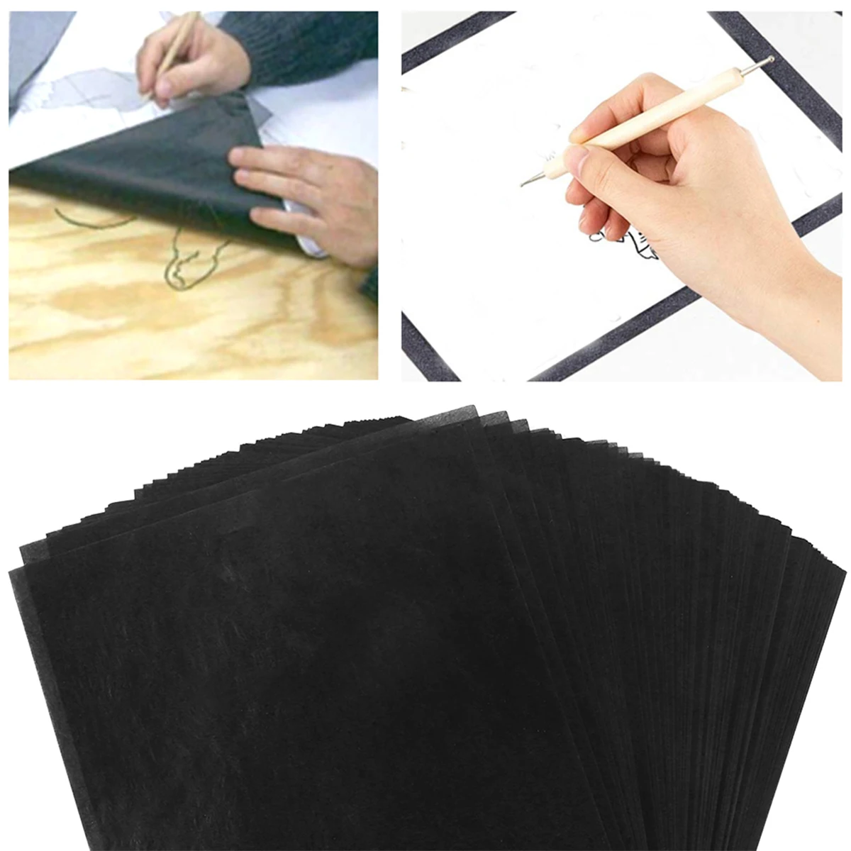 A4 Carbon Paper for Tracing Drawing 100 Sheets Copy Duplicate Typewriter Receipt Duplicate Book for Painting Creativity Design
