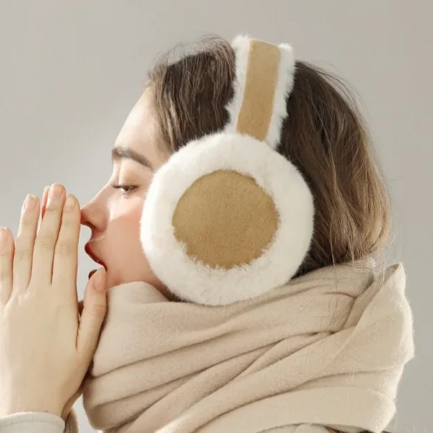 Cache-oreilles en peluche douce, garde au chaud, épais, moelleux, solide, mode, Protection d'extérieur, pliable, pour l'hiver