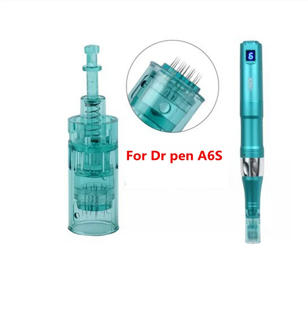 10/50 Con Dr Bút A6S Hộp Mực Derma Bút Đầu Thay Thế 11 16 36 42 Pin Nano Microneedle Da chăm Sóc Needling Đầu Hình Xăm Kim