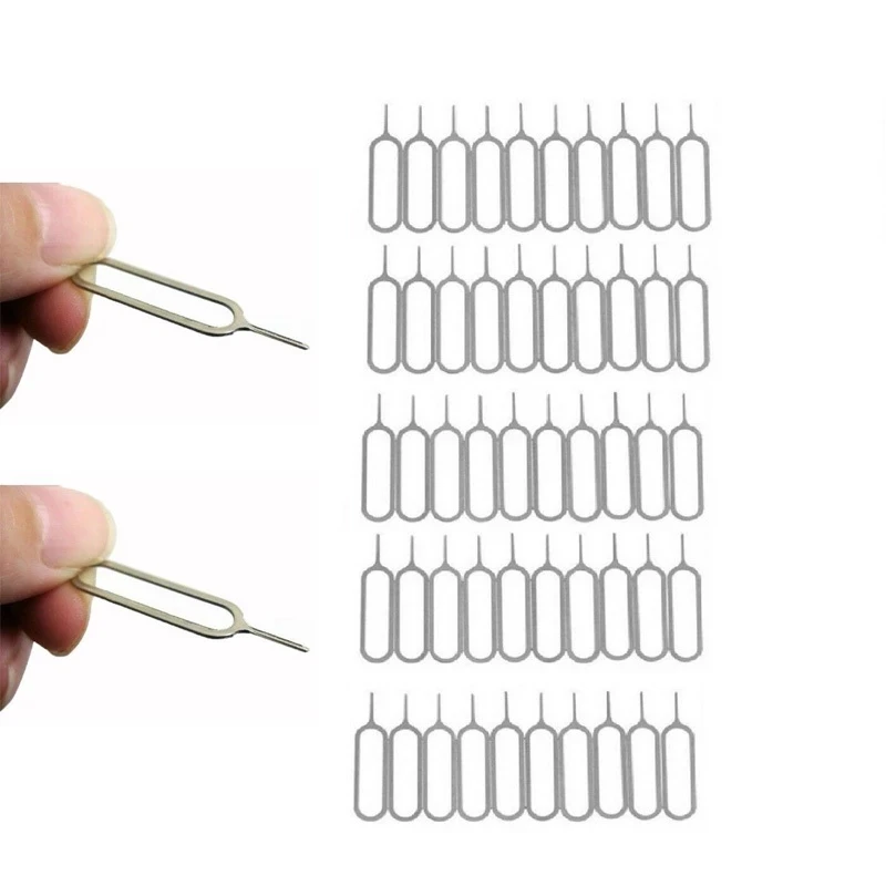 100/1PCS SIM Card Tray Opening Pin Tools Ejector Needle Key for Iphone Samsung SIM Card Replacement Key for All Mobile Phones