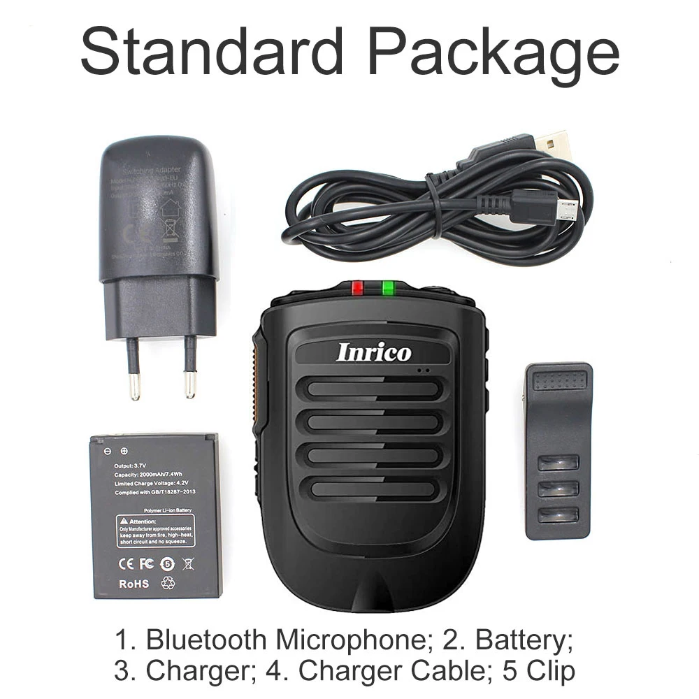 Беспроводной микрофон Inrico B01 для F22 4G-W2PLUS T320 3G/4G радио REALPTT ZELLO с поддержкой беспроводного ручного микрофона