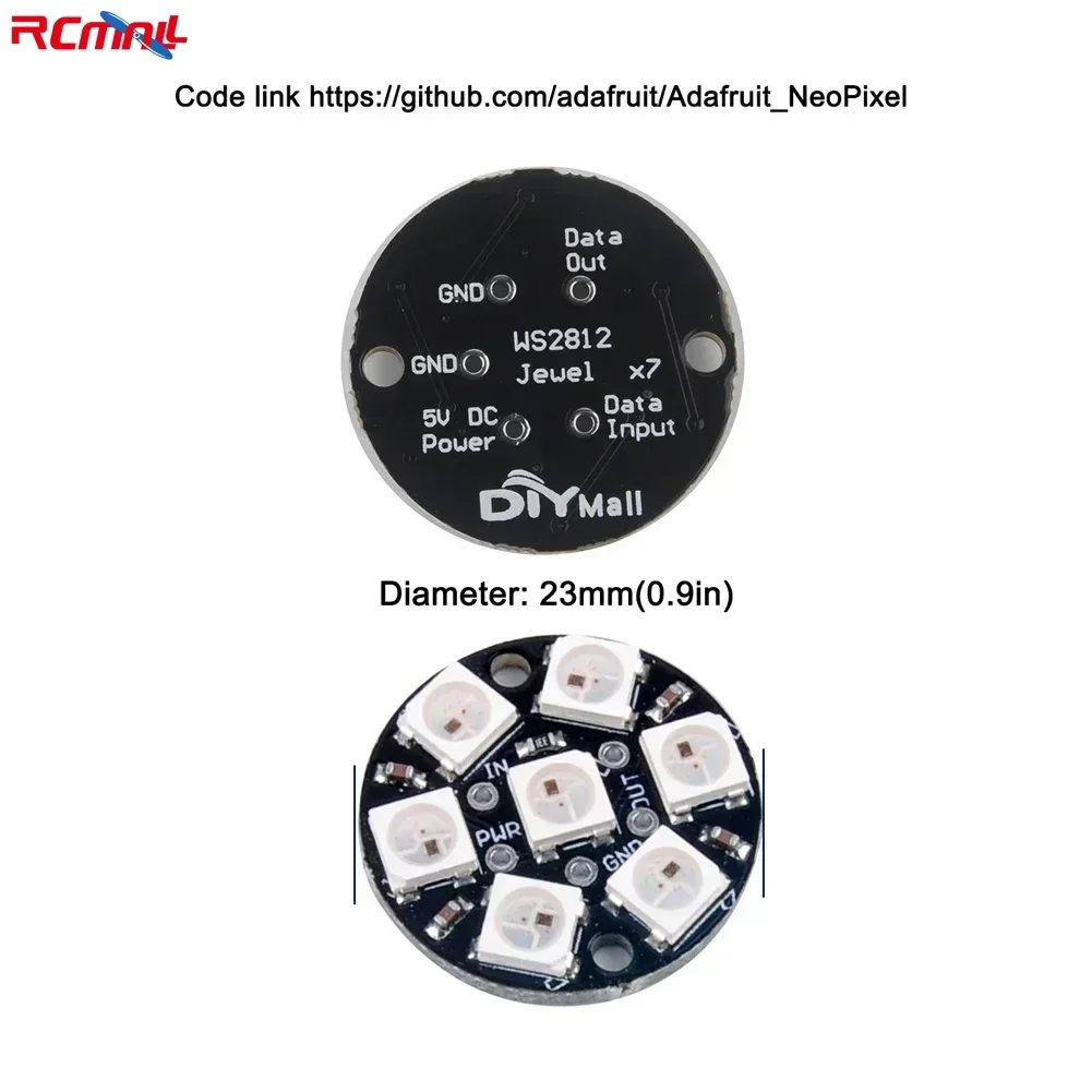 WS2812B 5050 RGB LED Ring 7 / 8 / 12 / 16 / 24 / 60 Bits Lamp Light with Integrated Drivers WS2812 for Arduino Raspberry Pi