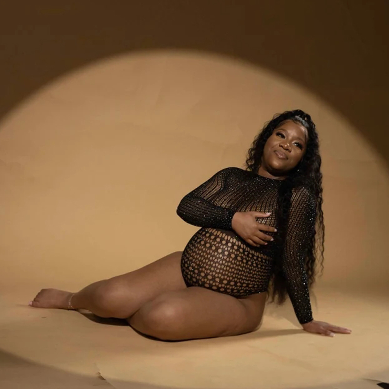 바디 슈트 라인 석 출산 여성 Photoshoot 섹시한 bodystocking 란제리