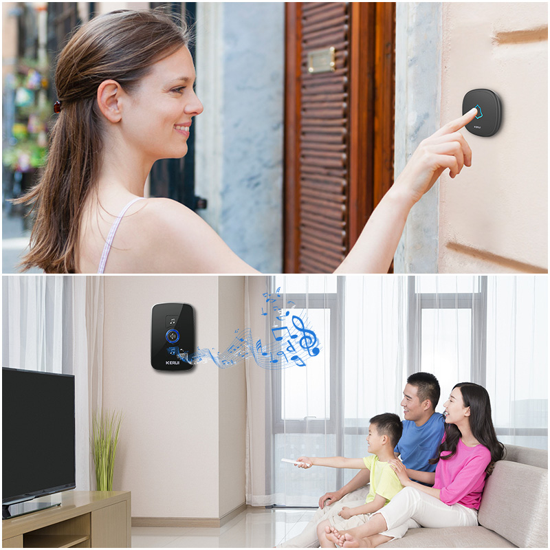 KERUI M525 Ring Doorbell with Touch Button Waterproof Door Bell for Outdoor 500ft Remote Cordless 32 Chimes 433MHZ Wireless