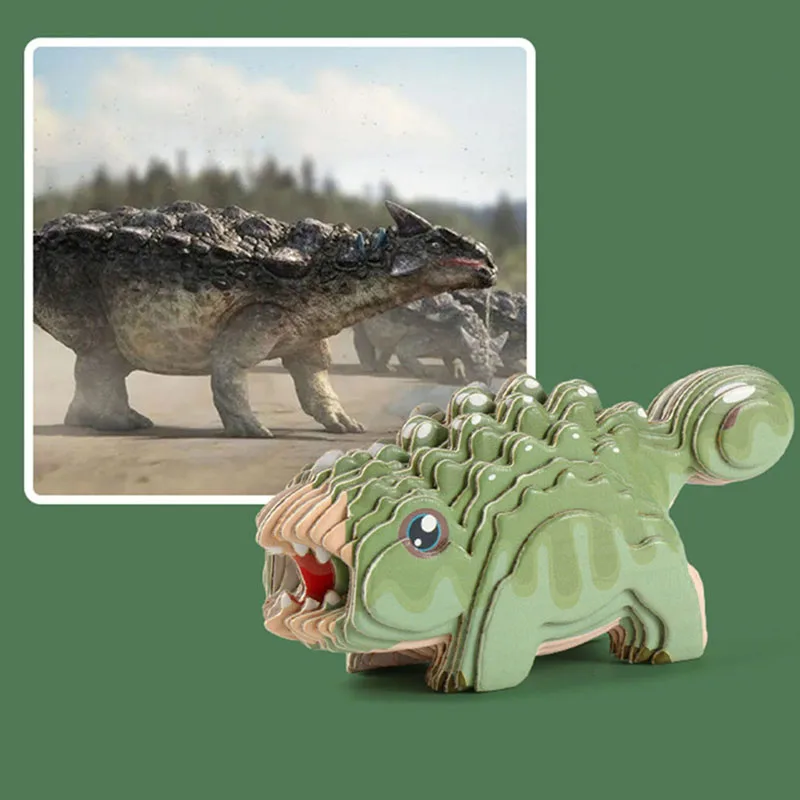 Creative Dinosaur 3D Paper Puzzle Craft Tyrannosaurus Rex Cardboard Models DIY Kit Collectible Display Models Gifts Children Toy