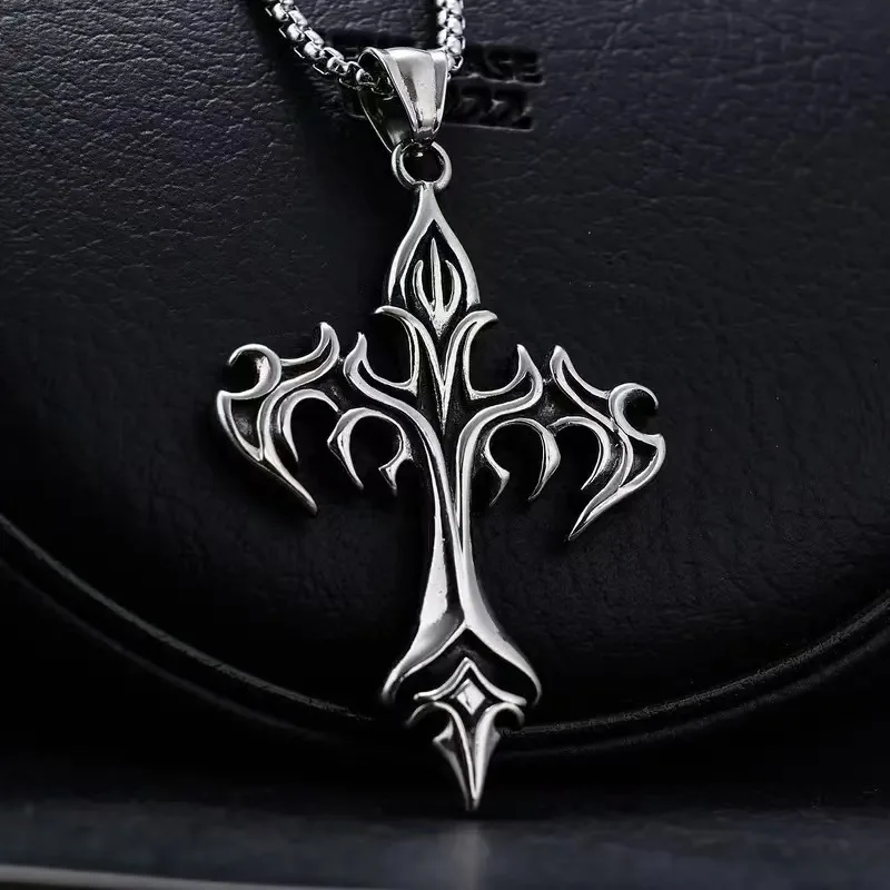 Accessorio di moda di nicchia per collana con ciondolo da uomo con nuova fiamma transfrontaliera