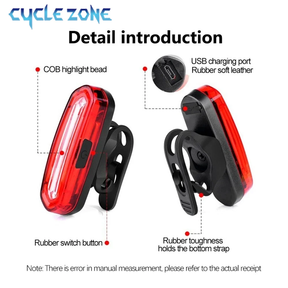 ไฟท้ายจักรยานขี่จักรยานกลางคืนกลางแจ้ง USB ชาร์จ MTB จักรยานเสือหมอบด้านหลังโคมไฟซัง LED ขี่จักรยานจักรยานไฟเตือนความปลอดภัย
