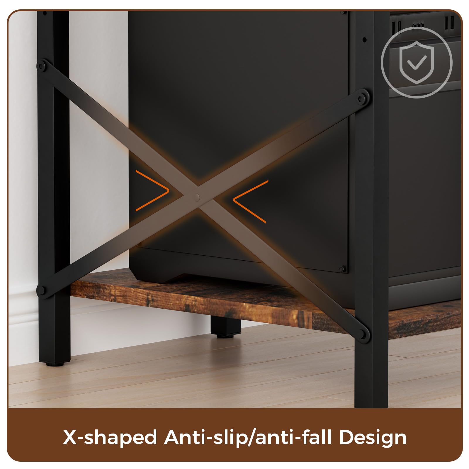 Bureau d'angle en chêne et thé, table PC en forme de L de 120 cm avec étagères réglables et design vintage, table de bureau/jeu