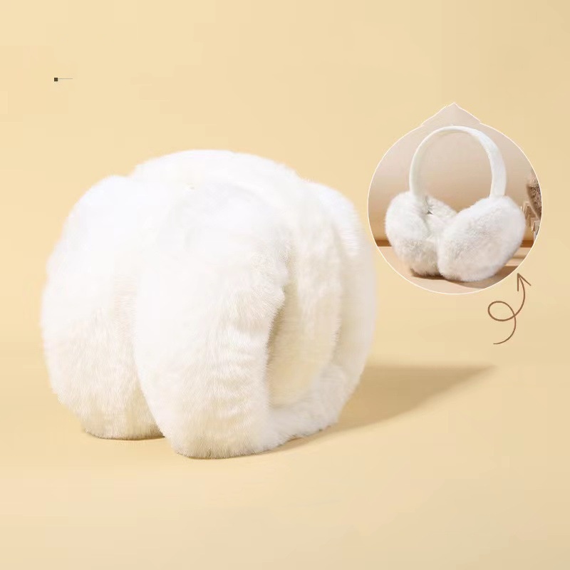 Calentador de orejas de felpa suave para hombre y mujer, orejeras de Color sólido a la moda, protección contra el frío para exteriores, orejeras para invierno