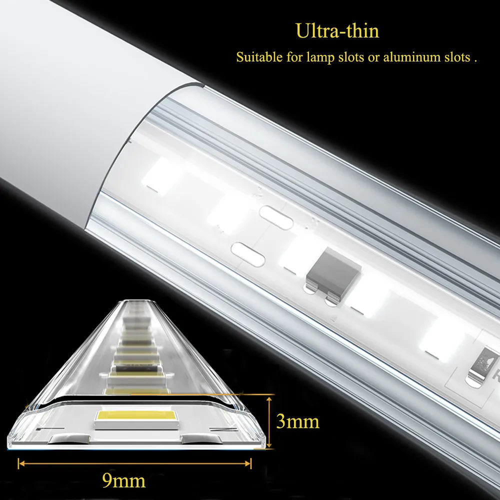 Striscia LED impermeabile ultrasottile 10 cm Taglio 220 V 120 LED / m Illuminazione lineare autoadesiva Nastro LED flessibile Bianco freddo e caldo