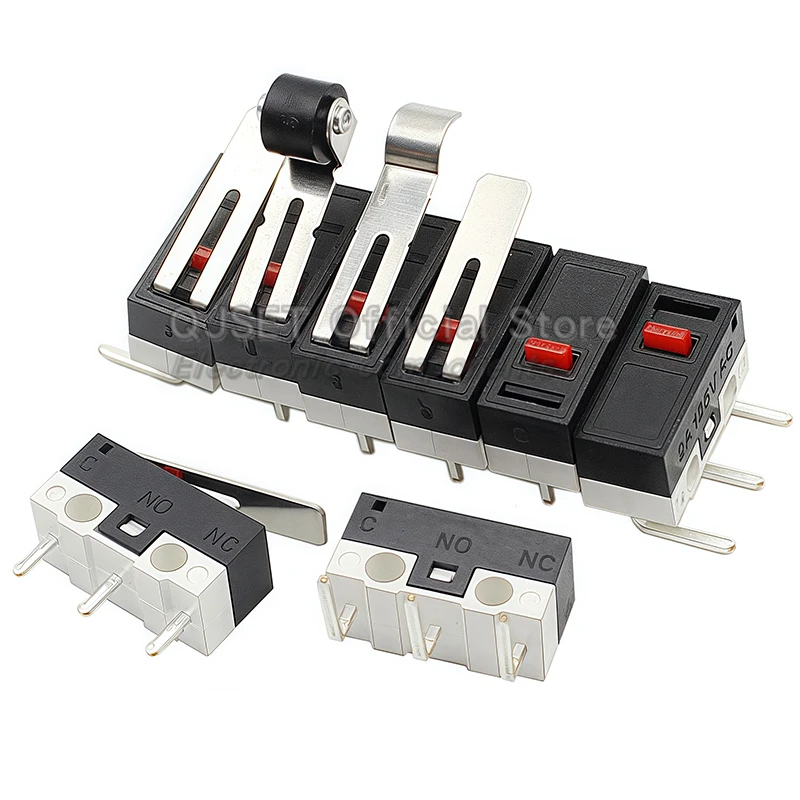 10 ชิ้น Micro Limit Switch Momentary Push ปุ่มสวิทช์ 1A 2A125V AC แผ่นสวิทช์ 3 Pins ยาว Roller Lever Arm SPDT 12X6X6 มิลลิเมตร
