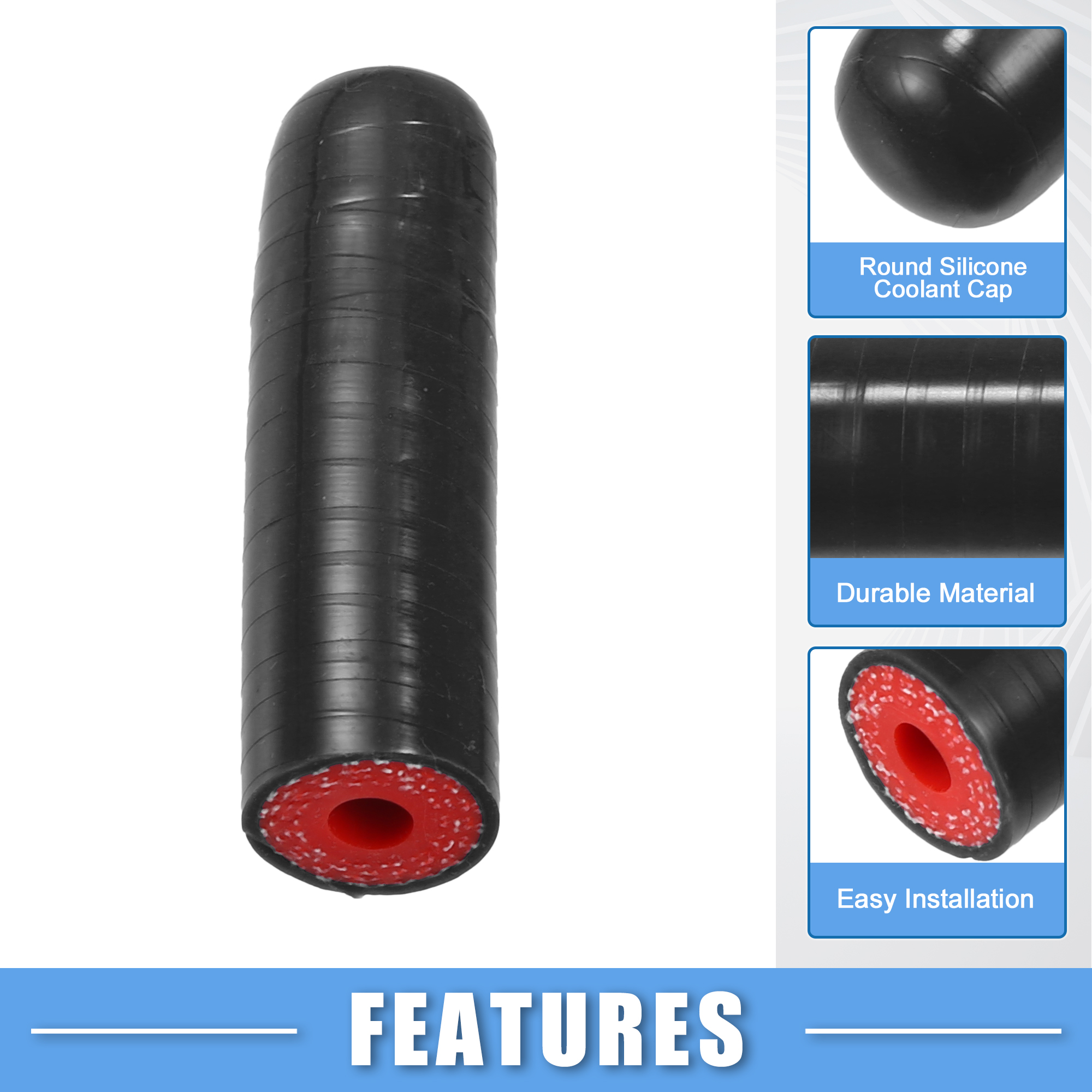 UXCELL シリコンクーラントキャップ吸気真空ホースエンドプラグ車のクーラントヒーターバイパス真空水ポート 6 ミリメートル ID から 40 ミリメートル ID ブラック